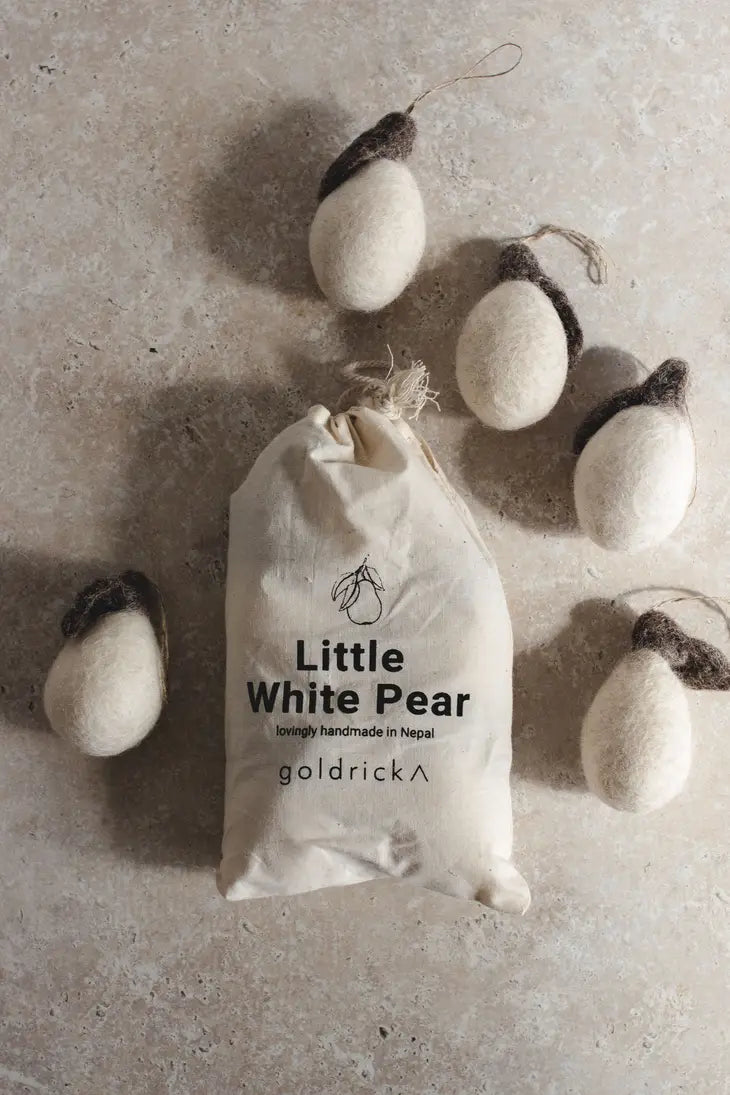 Goldrick - Little White Pear Decorations - Natural Wool Decoration Goldrick 