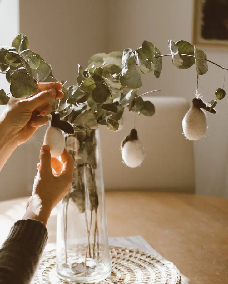 Goldrick - Little White Pear Decorations - Natural Wool Decoration Goldrick 