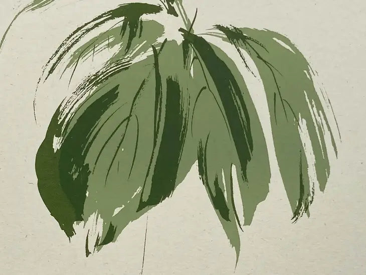 Handmade Silkscreen Botanical Art Print - House Plant 'Avocado Plant' Wall Art Ben Rogers 