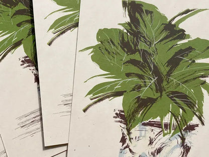 Handmade Silkscreen Botanical Art Print - House Plant ‘Garden Croton’ Wall Art Ben Rogers 
