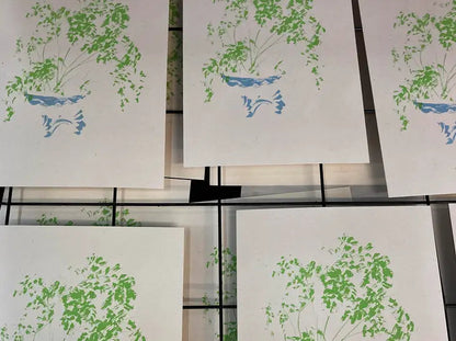 Handmade Silkscreen Botanical Art Print - House Plant ‘Maidenhair Fern’ Wall Art Ben Rogers 