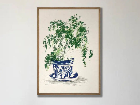 Handmade Silkscreen Botanical Art Print - House Plant ‘Maidenhair Fern’ Wall Art Ben Rogers 