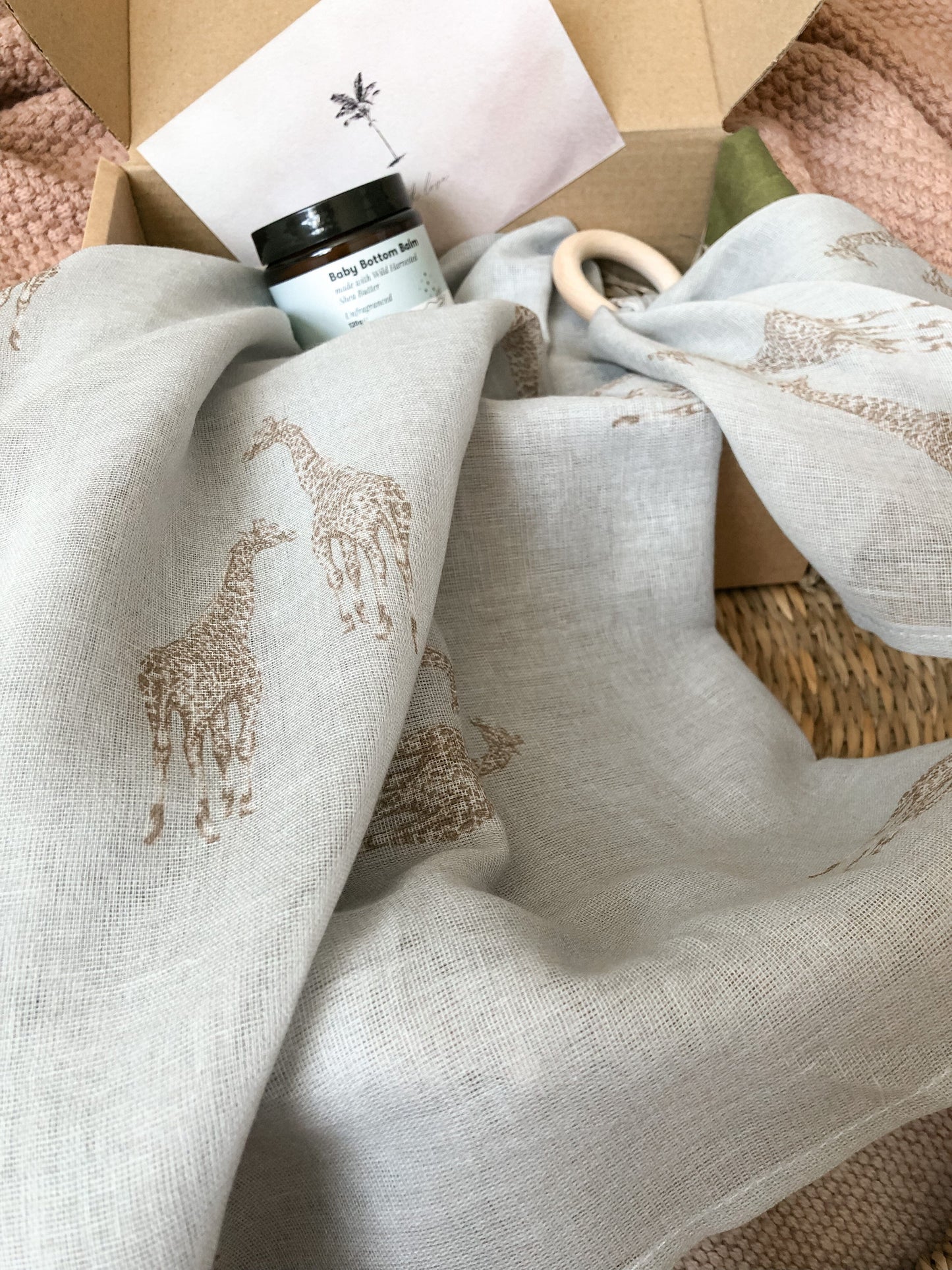 New Baby Gift Set - Gentle Giraffe - Blue New Baby Gift Set House of Pyaar 