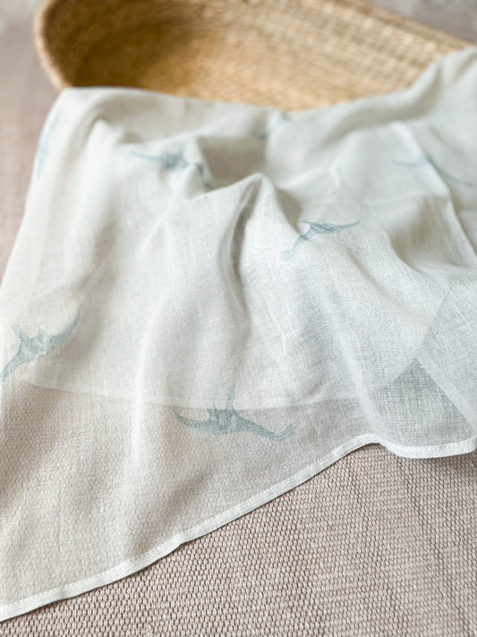 Summer Swaddle - Dippy the Diplodocus Teal Swaddle Janemade 