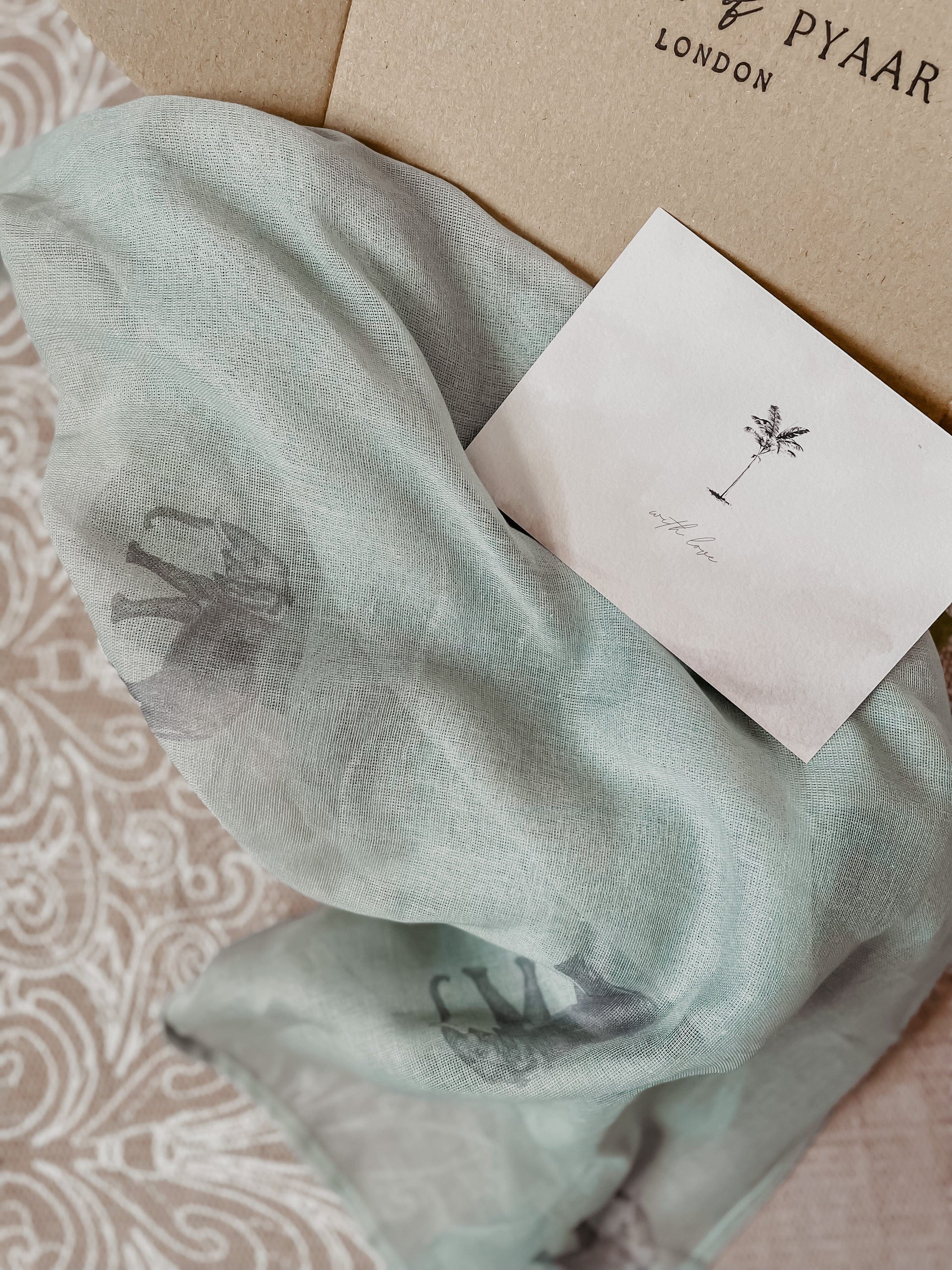 Summer Swaddle - Effie the Elephant Sage Swaddle Janemade 