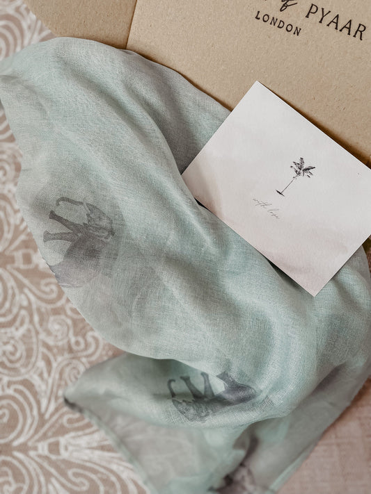 Summer Swaddle - Effie the Elephant Sage Swaddle Janemade 