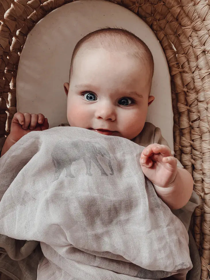 Summer Swaddle - Effie the Elephant Sand Swaddle Janemade 