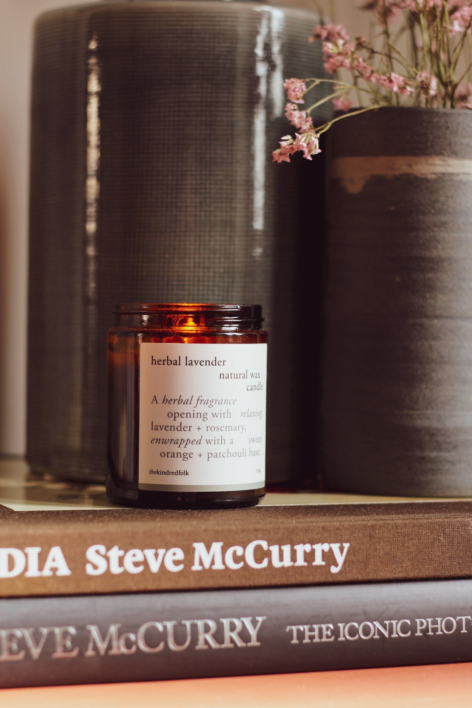 The Kindred Folk - Herbal Lavender Candle Candles The Kindred Folk 
